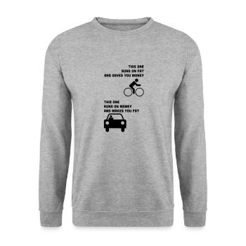 Fonctionne sur la graisse et vous permet - Sweat-shirt Unisexe - gris chiné - Devant - Alina (178cm) & Michal (187cm)