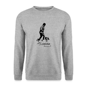 atatuerk1 - Unisex Sweatshirt - salt & pepper - Front - Alina (178cm) & Michal (187cm)