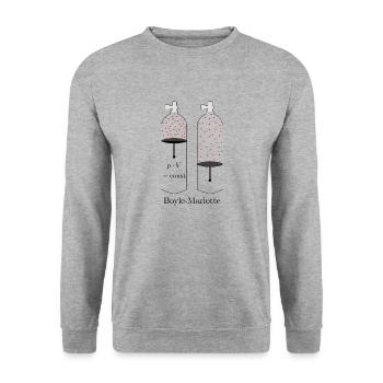 Diving bottles law v. Boyle Mariotte - Unisex Sweatshirt - salt & pepper - Front - Alina (178cm) & Michal (187cm)