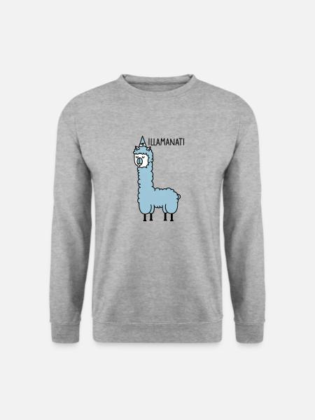 Lama - Illuminatii - Unisex Pullover - Weißgrau meliert