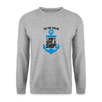 SAILOR GEBEN KEIN SCHIFF - Unisex Pullover - Weißgrau meliert - Vorne - Alina (178cm) & Michal (187cm)