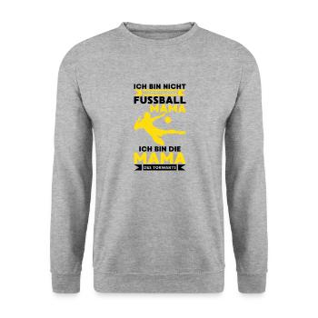Fußball mama torwarts Geschenk Spiel Sport Ball - Unisex Pullover - Weißgrau meliert - Vorne - Alina (178cm) & Michal (187cm)