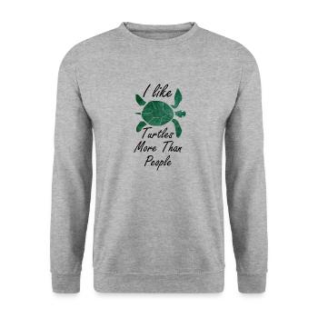 Schildkröten Schildkröte - Unisex Pullover - Weißgrau meliert - Vorne - Alina (178cm) & Michal (187cm)