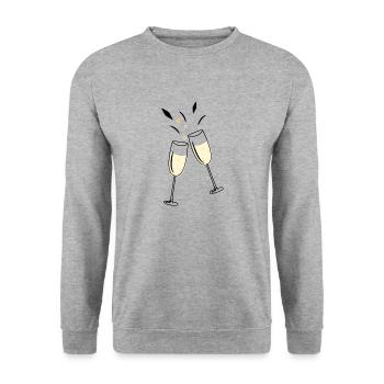 Verre de Cheers - Sweat-shirt Unisexe - gris chiné - Devant - Alina (178cm) & Michal (187cm)