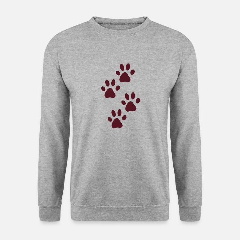Pfoten - Unisex Pullover - Weißgrau meliert