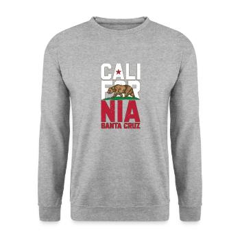 Santa Cruz California vintage retro flag bear - Unisex Sweatshirt - salt & pepper - Front - Alina (178cm) & Michal (187cm)