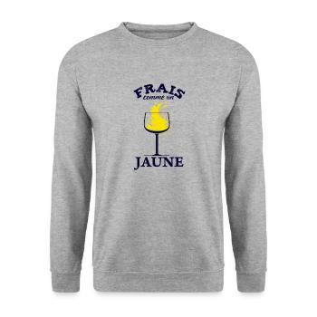 Pastis Apéro Humour Apéritif Frais Comme un Jaune - Sweat-shirt Unisexe - gris chiné - Devant - Alina (178cm) & Michal (187cm)