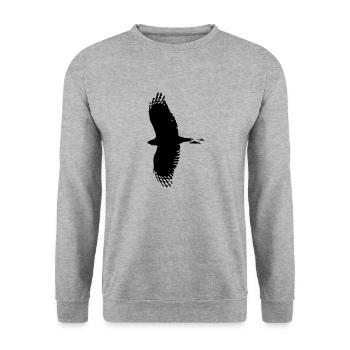 Vogel Raubvogel Adler Tier Vögel Tiere Falke 3 - Unisex Pullover - Weißgrau meliert - Vorne - Alina (178cm) & Michal (187cm)