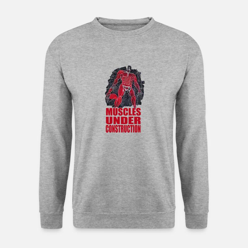 Muscles Under Construction - Unisex Pullover - Weißgrau meliert