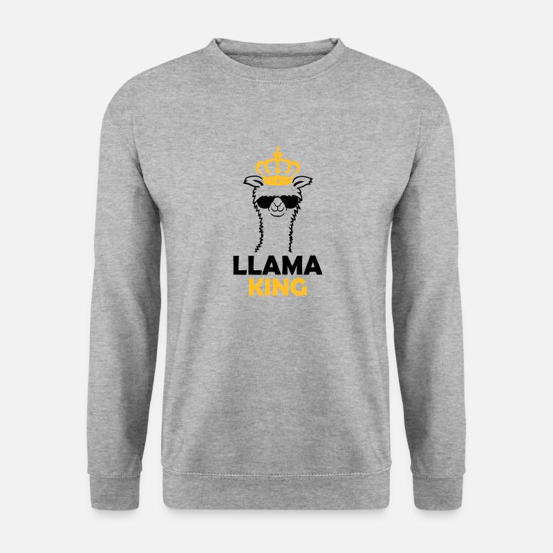 Llama King funny boss - Unisex Sweatshirt - salt & pepper