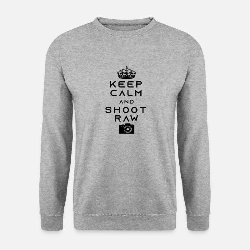 Keep Calm & Shoot... - Unisex Pullover - Weißgrau meliert