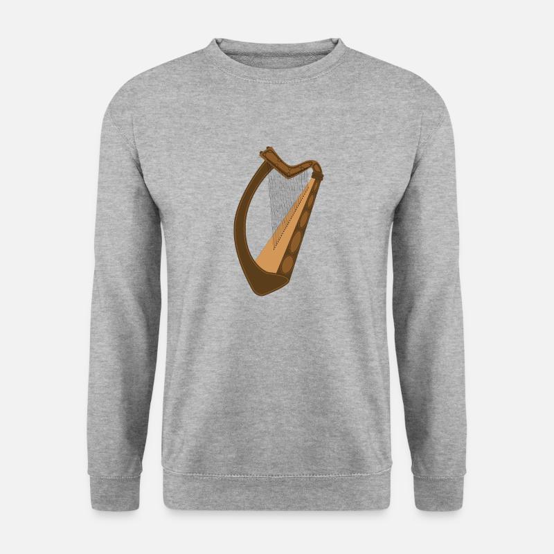 Irische Harfe - Unisex Pullover - Weißgrau meliert