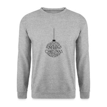 merry Christmas 18 - Unisex Pullover - Weißgrau meliert - Vorne - Alina (178cm) & Michal (187cm)