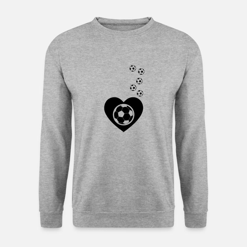 Fußball Soccer - Unisex Pullover - Weißgrau meliert