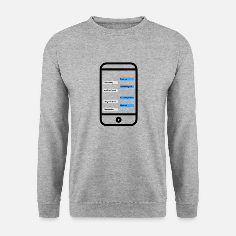 Chatverlauf - Unisex Pullover - Weißgrau meliert