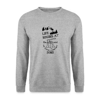 Adventure Travel Hiking Mountain - Unisex Sweatshirt - salt & pepper - Front - Alina (178cm) & Michal (187cm)