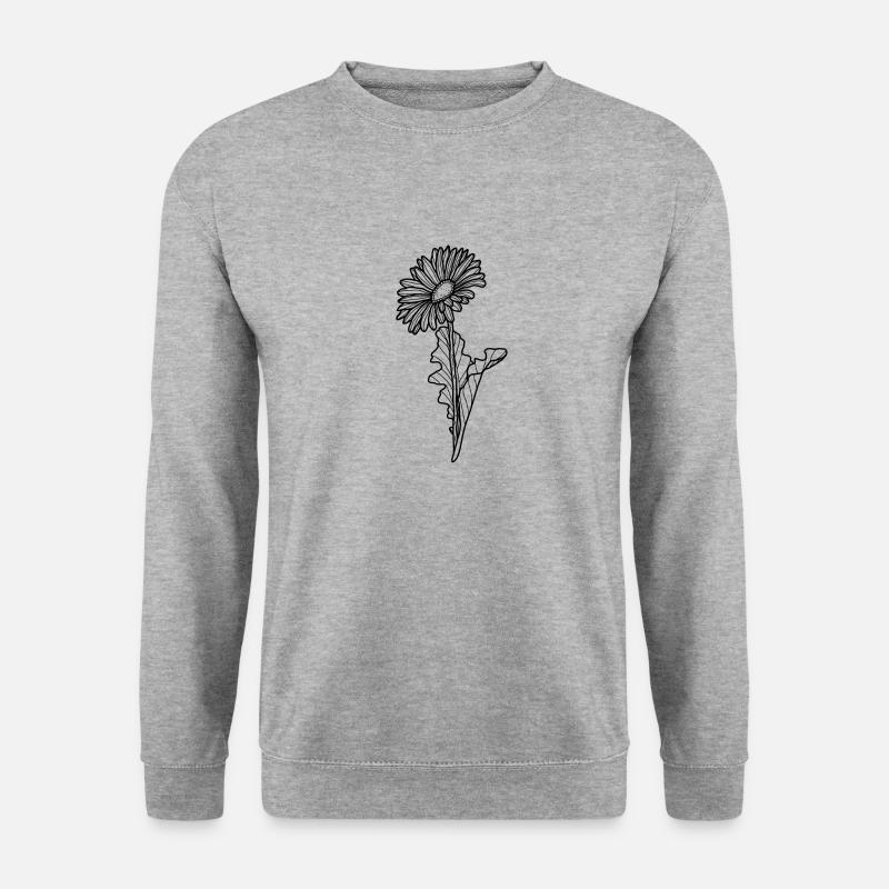 Blume Gerbera - Unisex Pullover - Weißgrau meliert