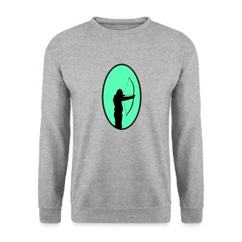archer - Unisex Sweatshirt - salt & pepper - Front - Alina (178cm) & Michal (187cm)