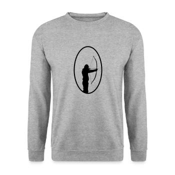 archer - Unisex Sweatshirt - salt & pepper - Front - Alina (178cm) & Michal (187cm)