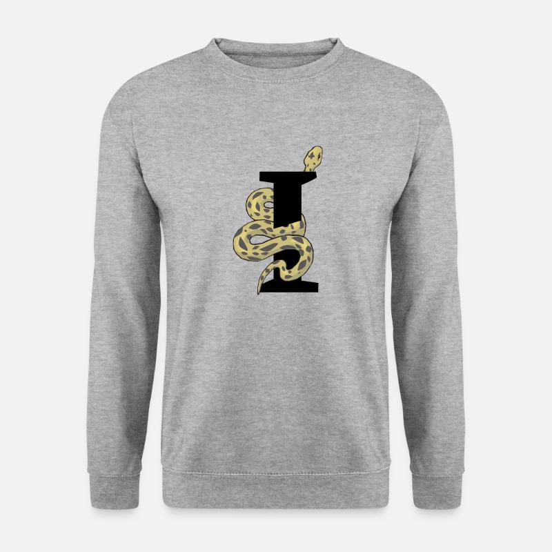 Buchstabe i Schlange - Unisex Pullover - Weißgrau meliert