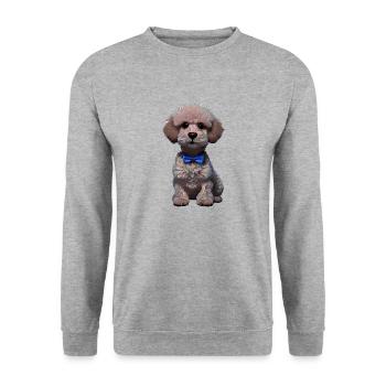 Propriétaire de chien Caniche Chien amour Caniche chiot Chien chiot - Sweat-shirt Unisexe - gris chiné - Devant - Alina (178cm) & Michal (187cm)