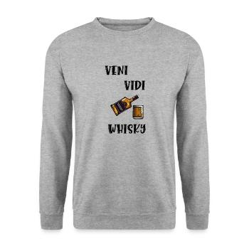 Veni Vidi Whisky - Unisex Pullover - Weißgrau meliert - Vorne - Alina (178cm) & Michal (187cm)