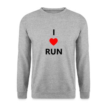 Triathlon Swim Bike Run Marathon - Unisex Pullover - Weißgrau meliert - Vorne - Alina (178cm) & Michal (187cm)