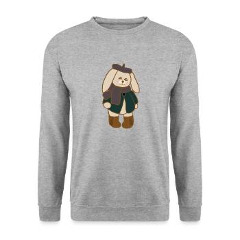 Lapin à l’automne - Sweat-shirt Unisexe - gris chiné - Devant - Alina (178cm) & Michal (187cm)