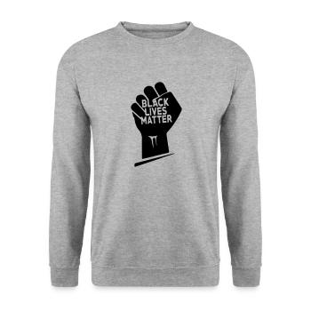 Schwarze Leben zählen - Unisex Pullover - Weißgrau meliert - Vorne - Alina (178cm) & Michal (187cm)