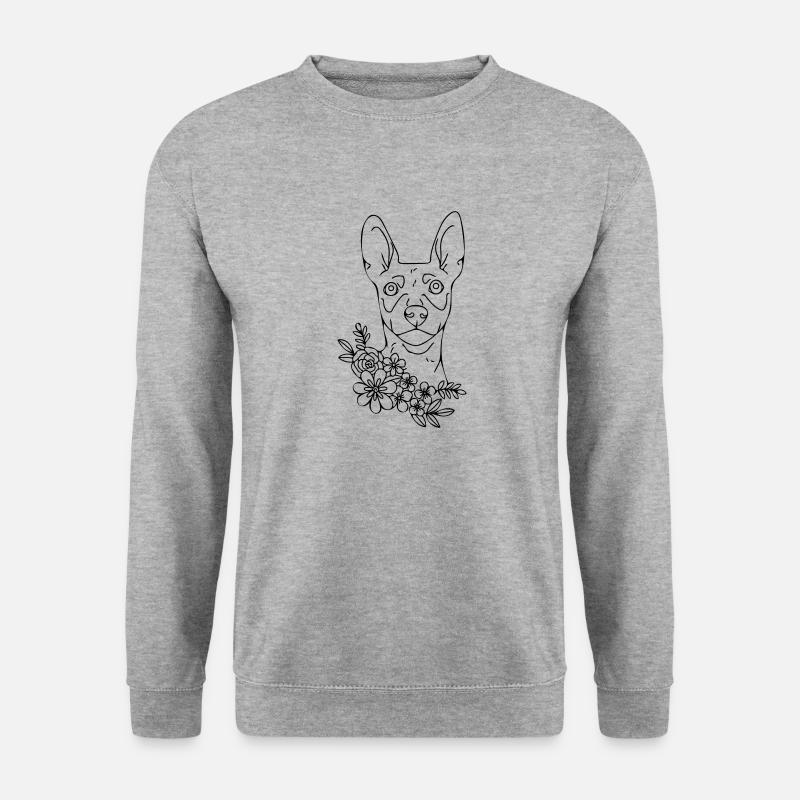 Hund - Unisex Pullover - Weißgrau meliert