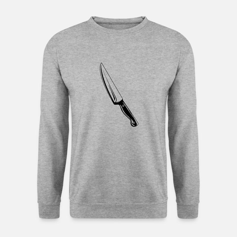 messer - Unisex Pullover - Weißgrau meliert