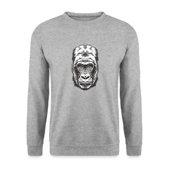 gorilla - Unisex Sweatshirt - salt & pepper - Front - Alina (178cm) & Michal (187cm)