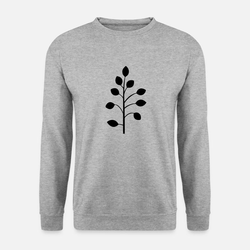Blume mit Stiel - Unisex Pullover - Weißgrau meliert