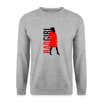 Bad Girl - Unisex Pullover - Weißgrau meliert - Vorne - Alina (178cm) & Michal (187cm)