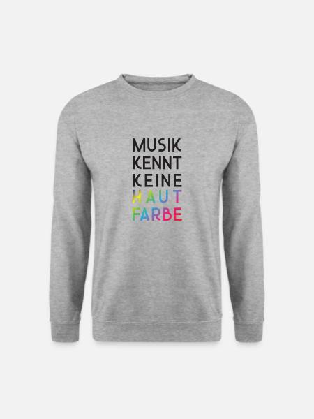 Musik kennt keine Hautfarbe - Unisex Pullover - Weißgrau meliert