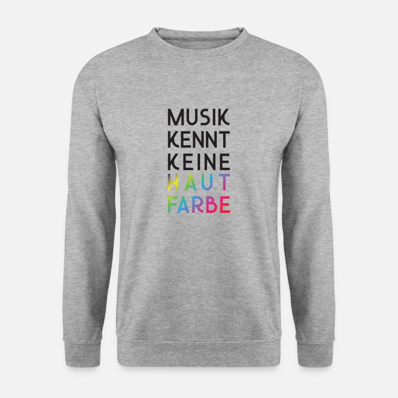 Musik kennt keine Hautfarbe - Unisex Pullover - Weißgrau meliert