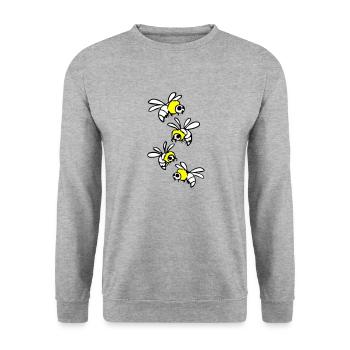 Abeille - Sweat-shirt Unisexe - gris chiné - Devant - Alina (178cm) & Michal (187cm)
