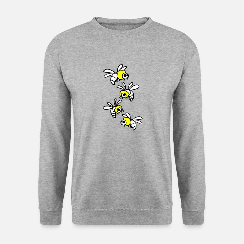Biene - Unisex Pullover - Weißgrau meliert