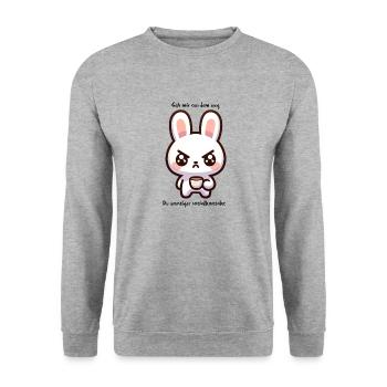 geh mir aus dem weg - Unisex Pullover - Weißgrau meliert - Vorne - Alina (178cm) & Michal (187cm)