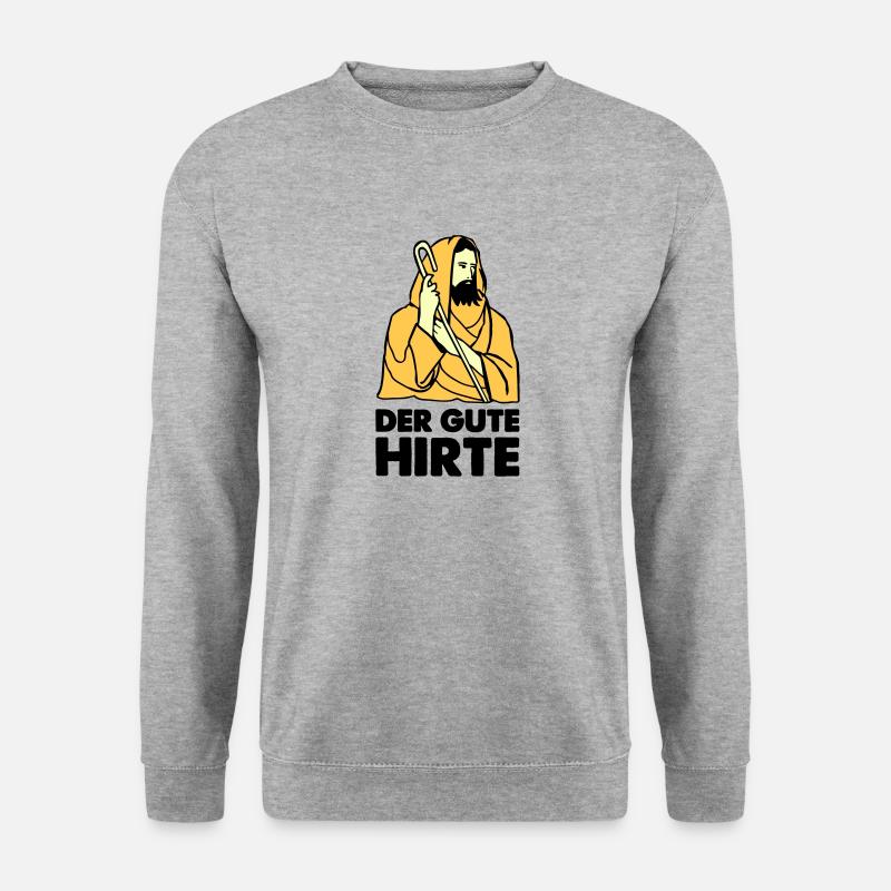 jesus hirte - Unisex Pullover - Weißgrau meliert