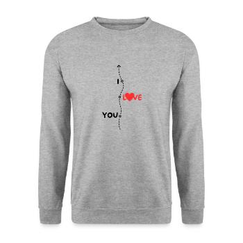 I Love You Declaration of Love - Unisex Sweatshirt - salt & pepper - Front - Alina (178cm) & Michal (187cm)