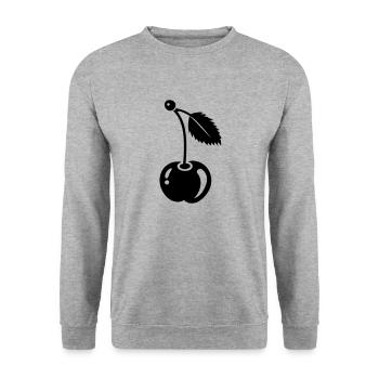 Kirsche - Unisex Pullover - Weißgrau meliert - Vorne - Alina (178cm) & Michal (187cm)