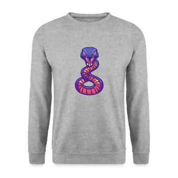 Serpent Cobra Halloween Bande Dessinée Drôle - Sweat-shirt Unisexe - gris chiné - Devant - Alina (178cm) & Michal (187cm)