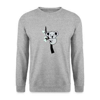 Koala Ours Bande Dessinée Arbre - Sweat-shirt Unisexe - gris chiné - Devant - Alina (178cm) & Michal (187cm)