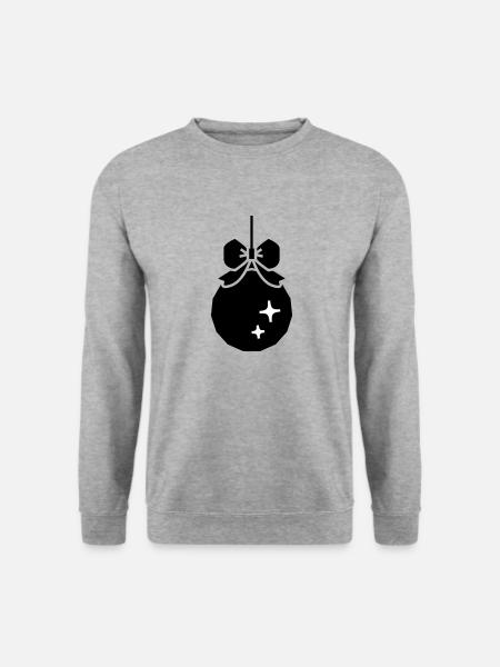 Weihnachts-Deko-Kugel - Unisex Pullover - Weißgrau meliert