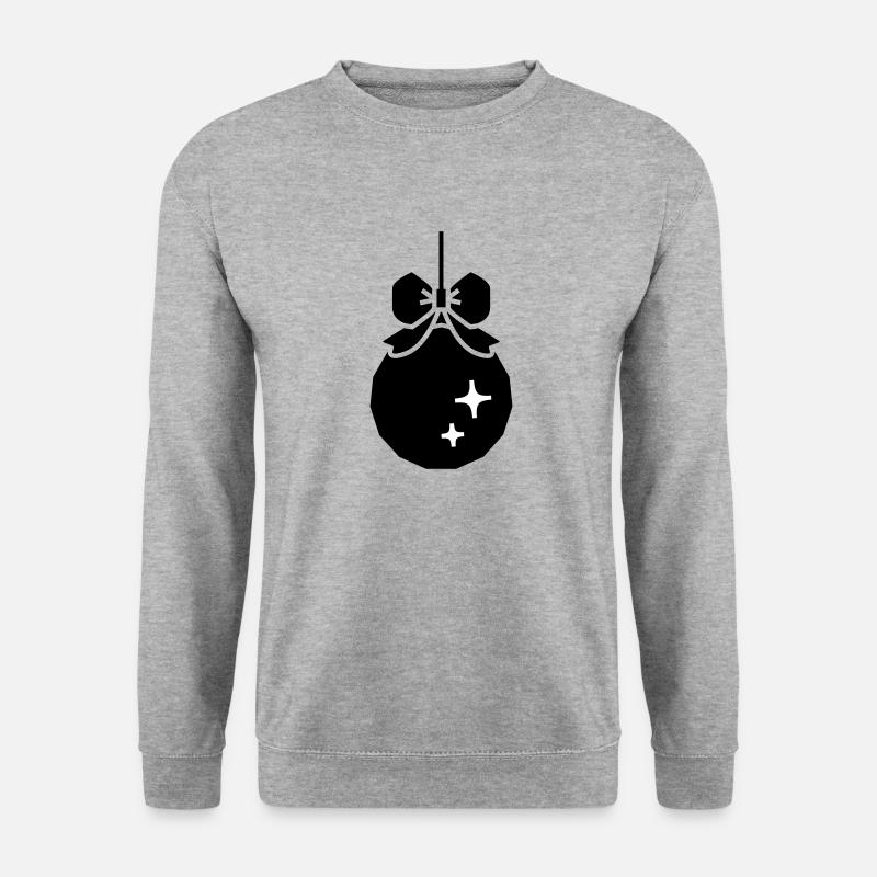 Weihnachts-Deko-Kugel - Unisex Pullover - Weißgrau meliert