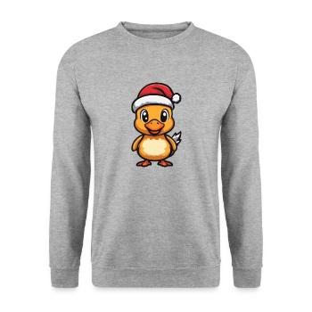 Noël de canard - Sweat-shirt Unisexe - gris chiné - Devant - Alina (178cm) & Michal (187cm)