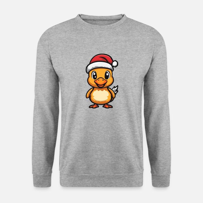 Ente Weihnachten - Unisex Pullover - Weißgrau meliert
