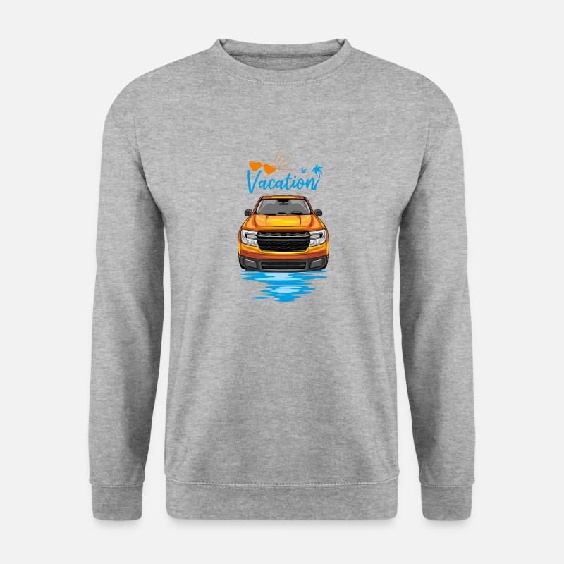 Urlaub mit dem Pickup - Unisex Pullover - Weißgrau meliert