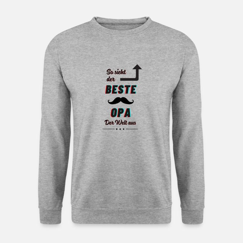 Bester Opa der Welt Geschenk - Unisex Pullover - Weißgrau meliert